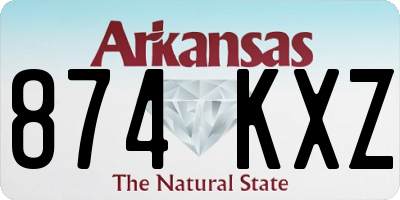 AR license plate 874KXZ