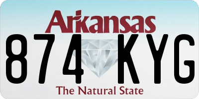 AR license plate 874KYG