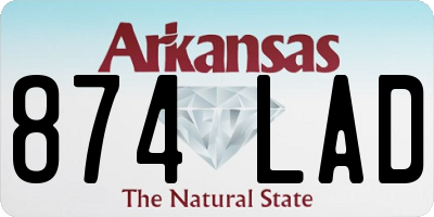 AR license plate 874LAD