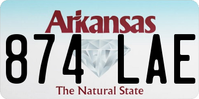 AR license plate 874LAE