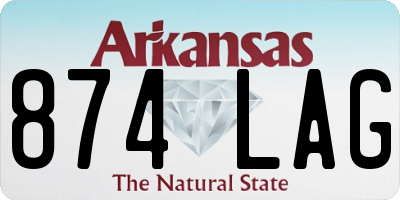 AR license plate 874LAG