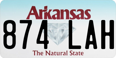 AR license plate 874LAH
