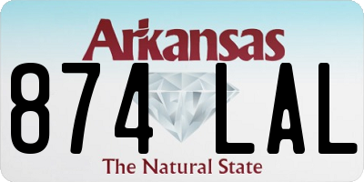 AR license plate 874LAL