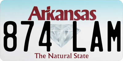 AR license plate 874LAM