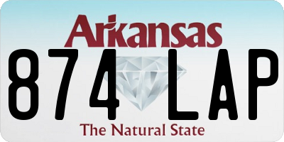 AR license plate 874LAP