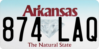 AR license plate 874LAQ