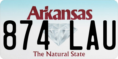 AR license plate 874LAU