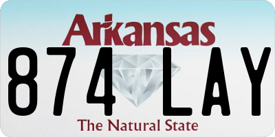 AR license plate 874LAY
