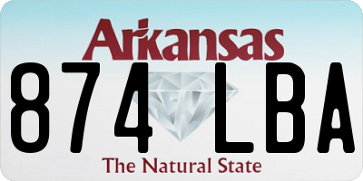 AR license plate 874LBA