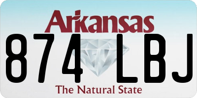 AR license plate 874LBJ
