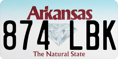 AR license plate 874LBK