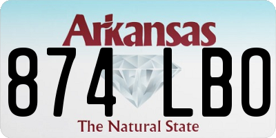 AR license plate 874LBO