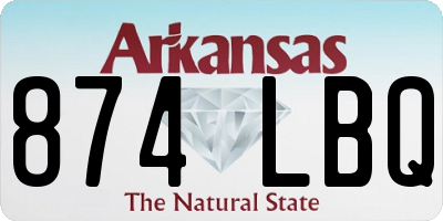 AR license plate 874LBQ