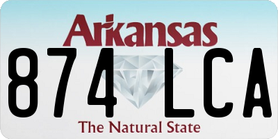 AR license plate 874LCA