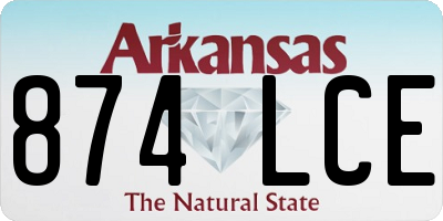 AR license plate 874LCE