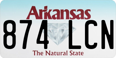 AR license plate 874LCN