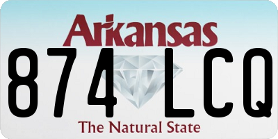 AR license plate 874LCQ