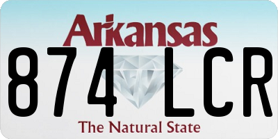 AR license plate 874LCR