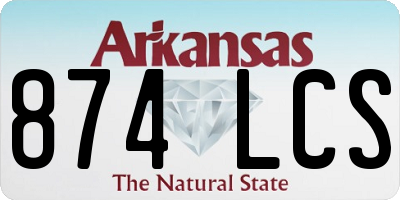 AR license plate 874LCS