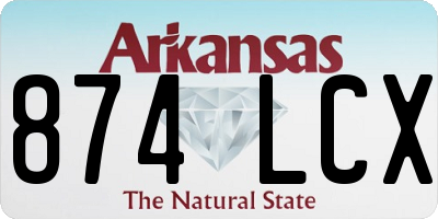 AR license plate 874LCX