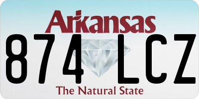 AR license plate 874LCZ