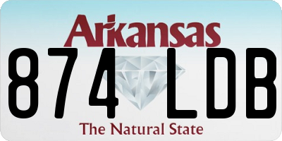 AR license plate 874LDB