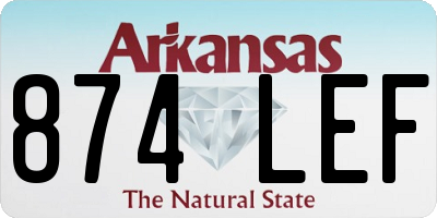 AR license plate 874LEF