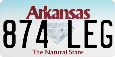 AR license plate 874LEG
