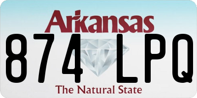 AR license plate 874LPQ