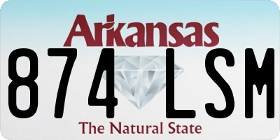 AR license plate 874LSM