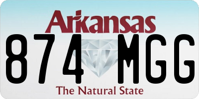 AR license plate 874MGG