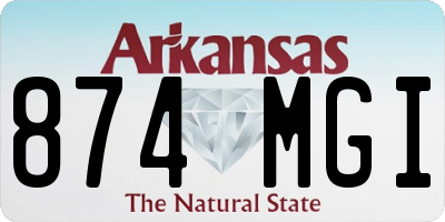 AR license plate 874MGI