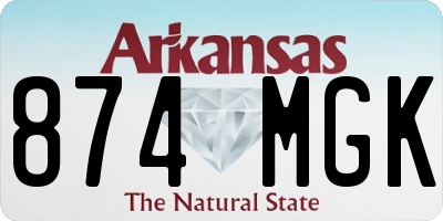 AR license plate 874MGK