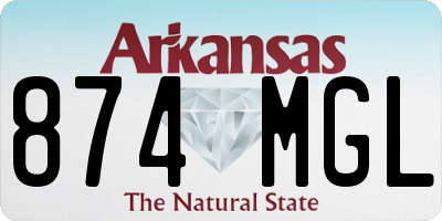 AR license plate 874MGL