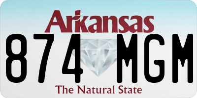 AR license plate 874MGM