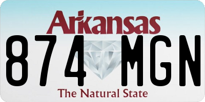 AR license plate 874MGN