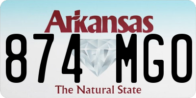 AR license plate 874MGO