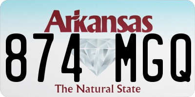 AR license plate 874MGQ