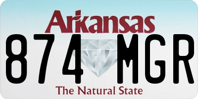 AR license plate 874MGR
