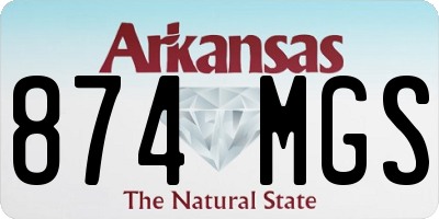 AR license plate 874MGS