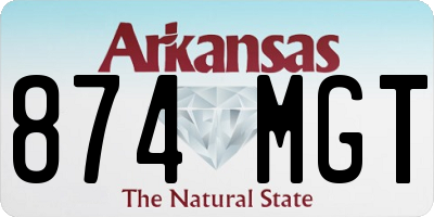 AR license plate 874MGT