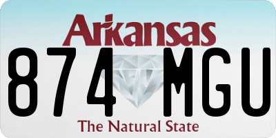 AR license plate 874MGU