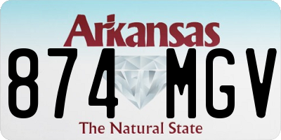 AR license plate 874MGV