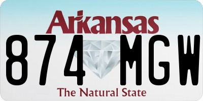 AR license plate 874MGW