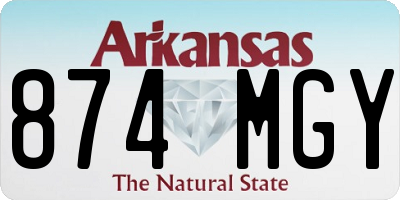 AR license plate 874MGY