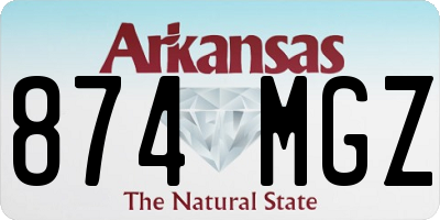 AR license plate 874MGZ
