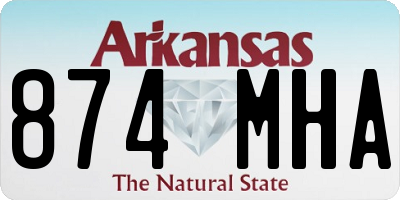 AR license plate 874MHA