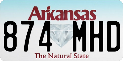 AR license plate 874MHD