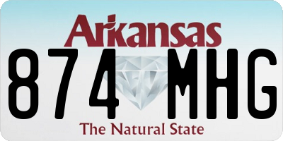 AR license plate 874MHG