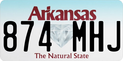 AR license plate 874MHJ